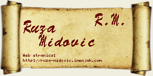 Ruža Midović vizit kartica